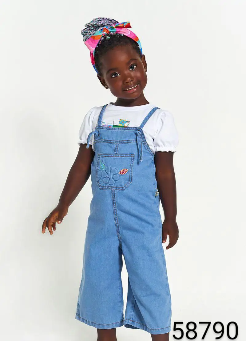 JARDINEIRA ONDINHAS JEANS